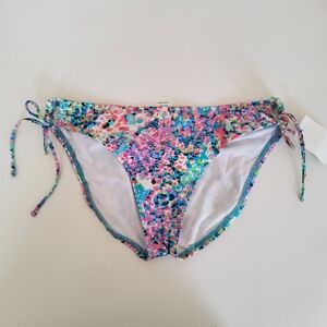 Kenneth Cole New York Tie Multicolor Print Bikini Swimsuit Bottom Size S New